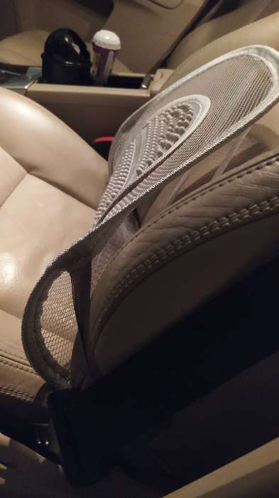 Фотография покупателя товара Ортопедическая спинка на сиденье с вертикальным массажером на сиденье 38x39 см, серый