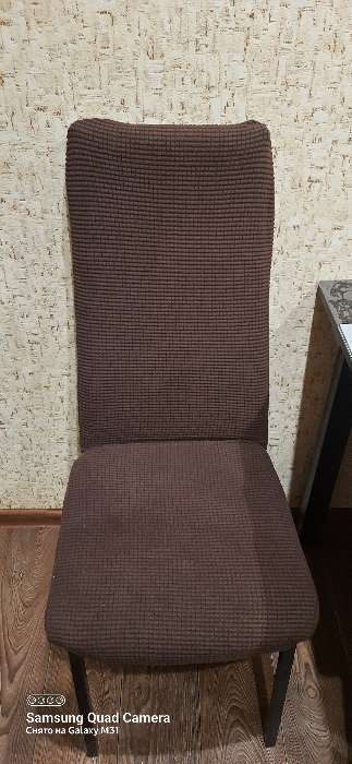 Фотография покупателя товара Чехол на стул Комфорт трикотаж жаккард, цвет коричневый, 100% полиэстер - Фото 8