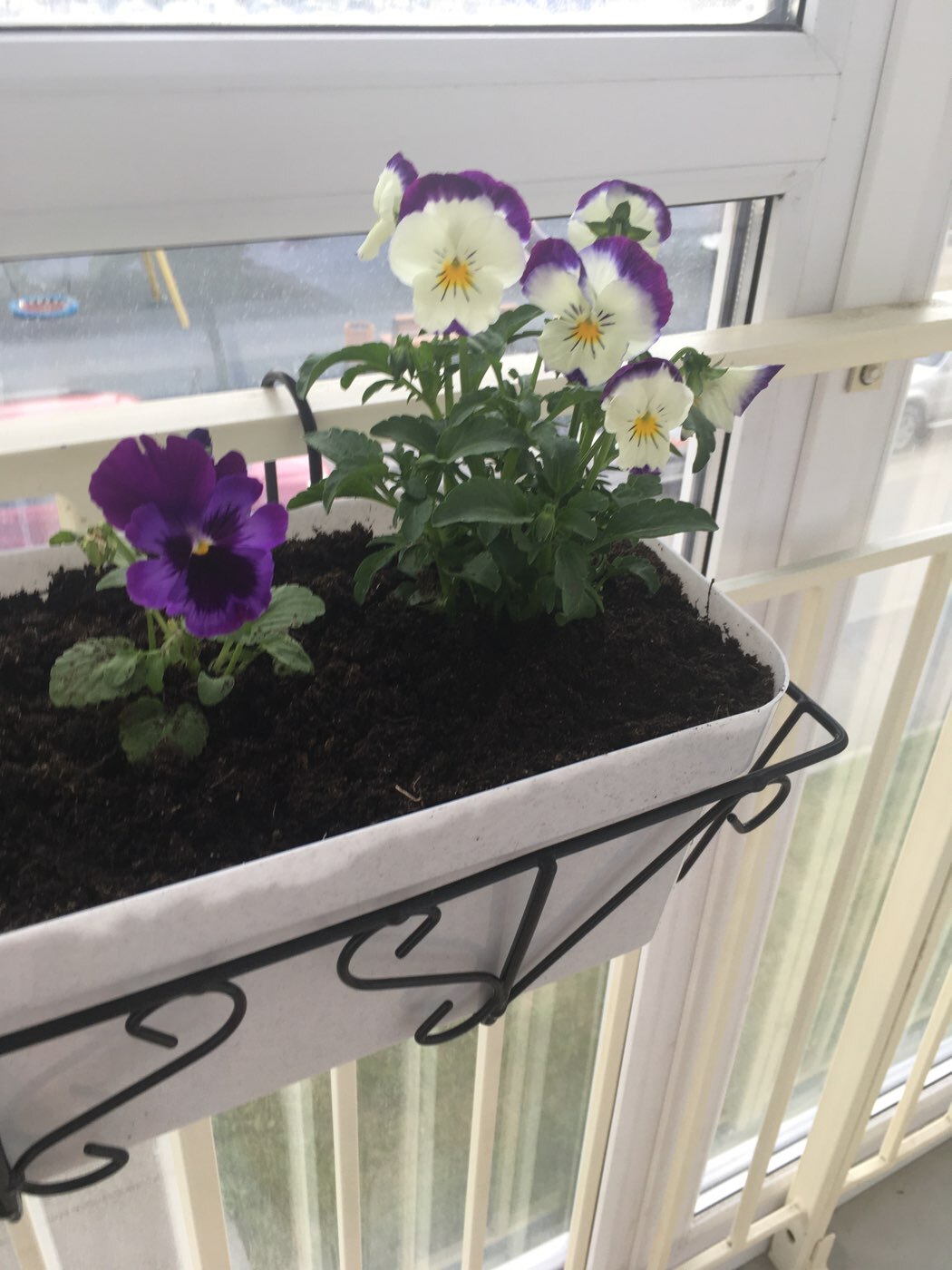 Фотография покупателя товара Подставка для цветов балконная Доляна «Ренессанс» 45.5×20×12 см, чёрная - Фото 2