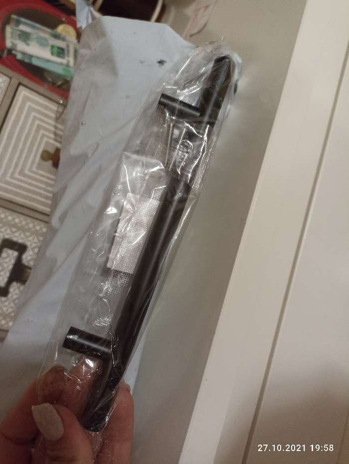 Фотография покупателя товара Ручка рейлинг ТУНДРА FRIDA, облегченная, d=12 мм, м/о 128 мм, цвет черный