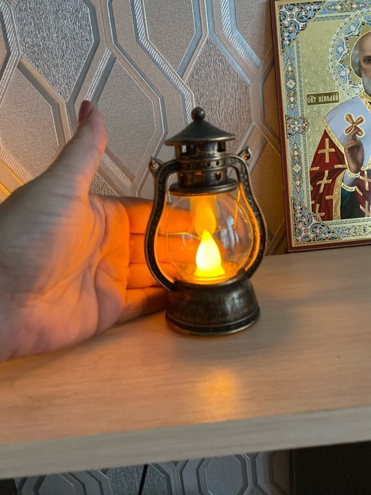 Фотография покупателя товара Светодиодная фигура «Серебристый фонарь» 8 × 12 × 6 см, пластик, батарейки AG13х3, свечение тёплое белое - Фото 10