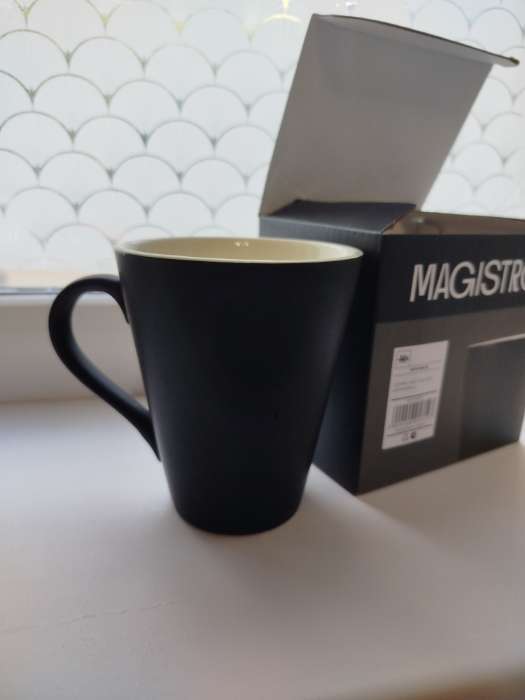 Фотография покупателя товара Кружка Magistro Matt black, 350 мл, фарфор, чёрная - Фото 1