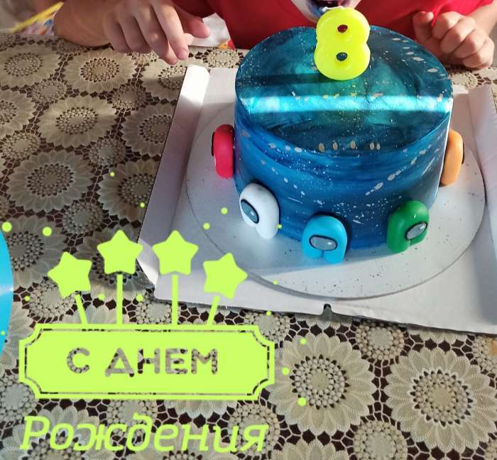 Фотография покупателя товара Набор для праздника "С днем рождения" 8 лет, свеча + 5 шаров - Фото 1
