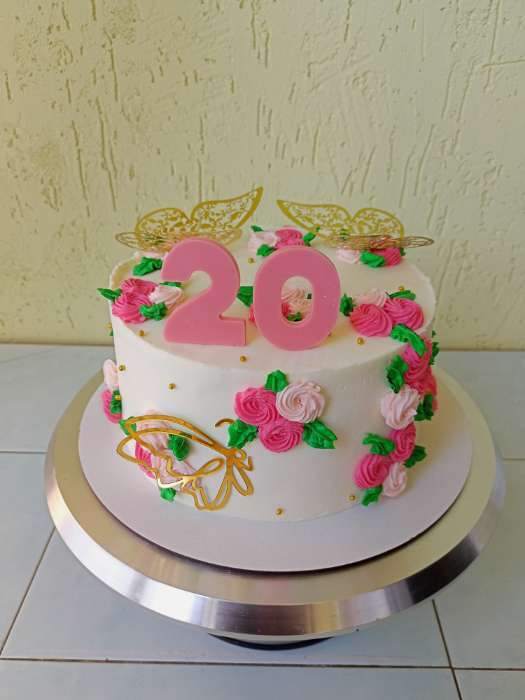 Фотография покупателя товара Топпер для торта «Бабочки», 5 шт., розовое золото - Фото 4