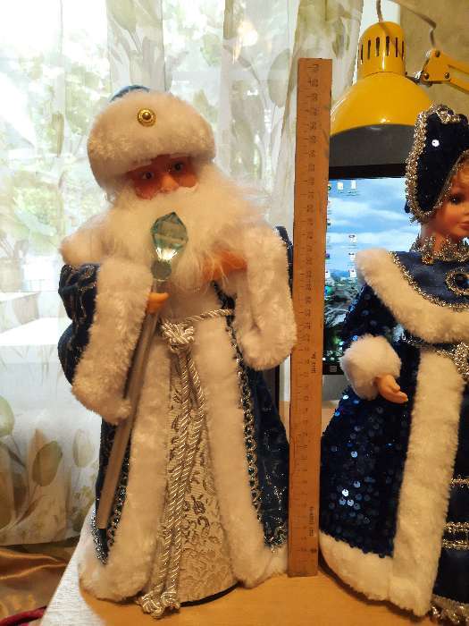 Фотография покупателя товара Дед Мороз "Посох с кристаллом" двигается, 38 см, синий