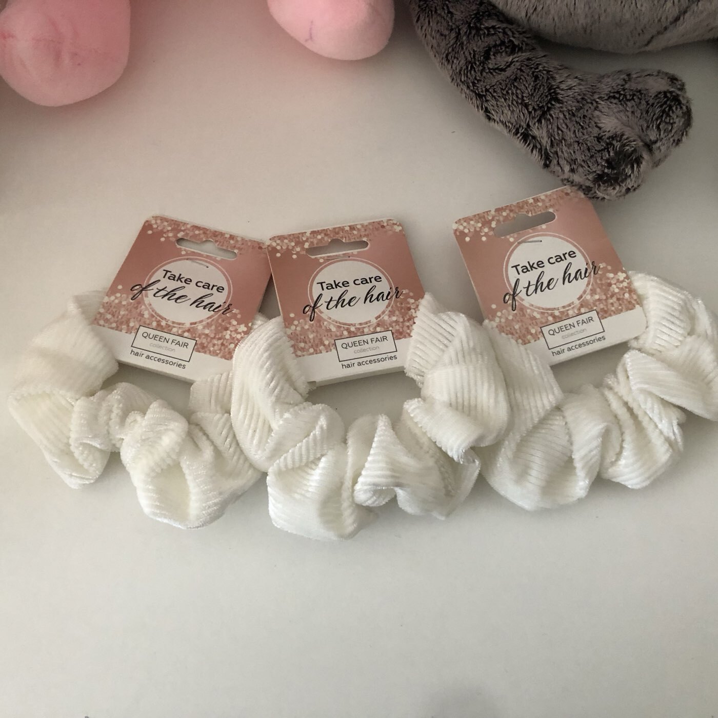 Фотография покупателя товара Резинка для волос «Орбита», элит полосы нежность, 10 см, белая - Фото 4