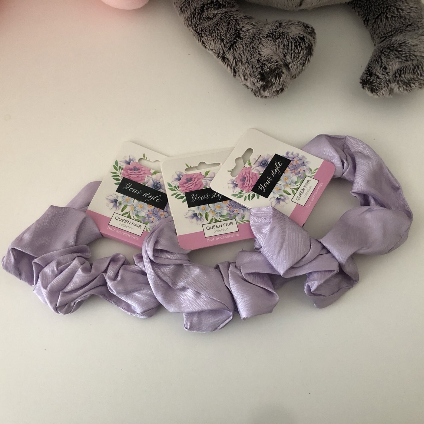 Фотография покупателя товара Резинка для волос QF «Орбита», классик галант, 10 см, розовая - Фото 5