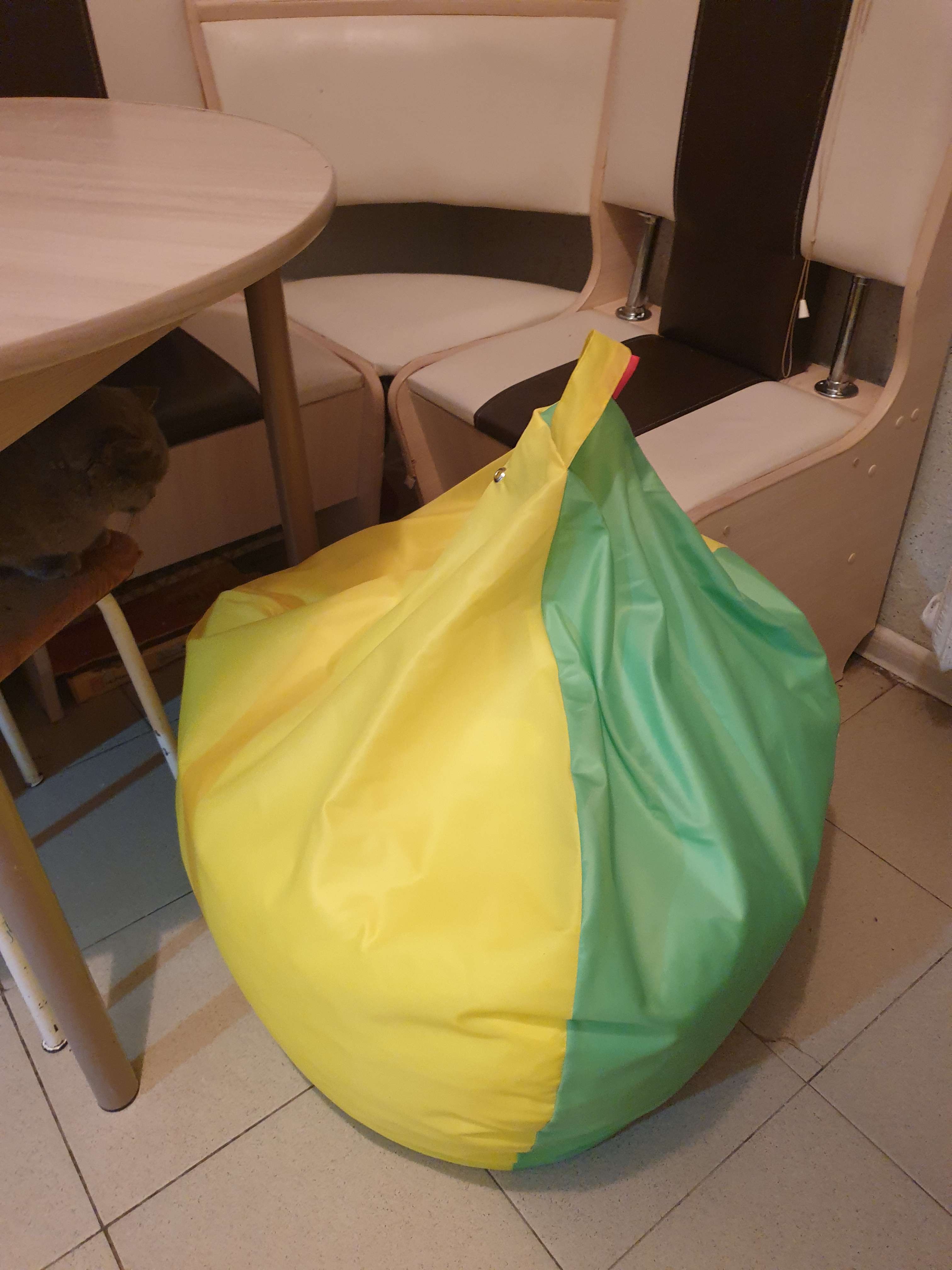 Фотография покупателя товара Кресло-мешок «Кроха», ширина 70 см, высота 80 см, цвет жёлто-салатовый, плащёвка - Фото 2