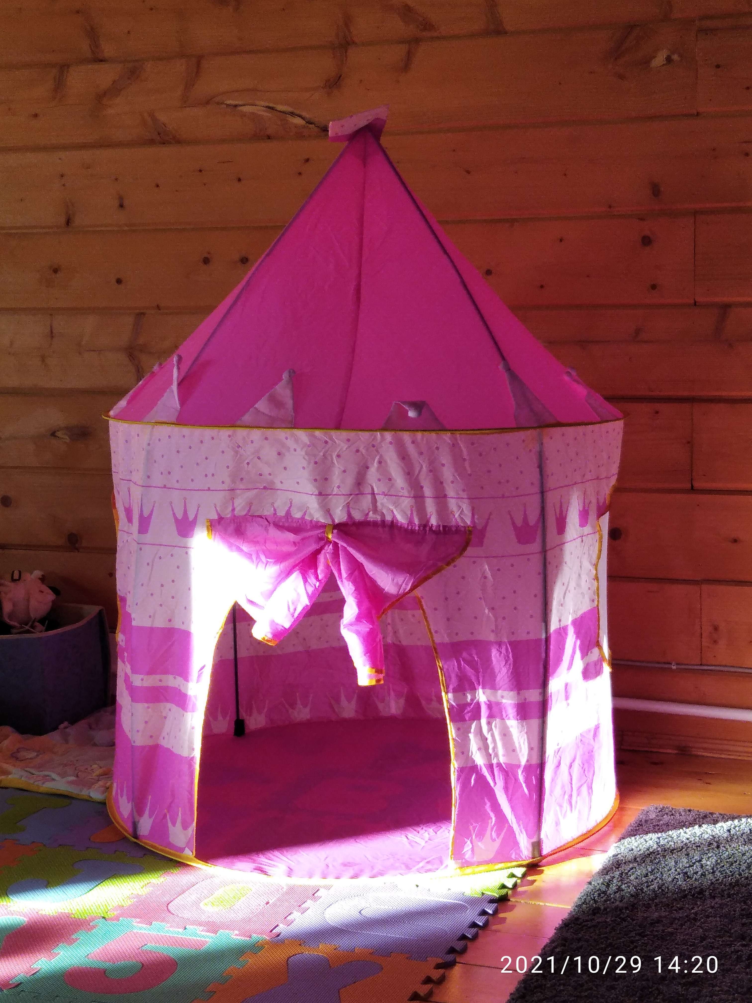 Фотография покупателя товара Палатка детская игровая «Шатёр», розового цвета - Фото 11