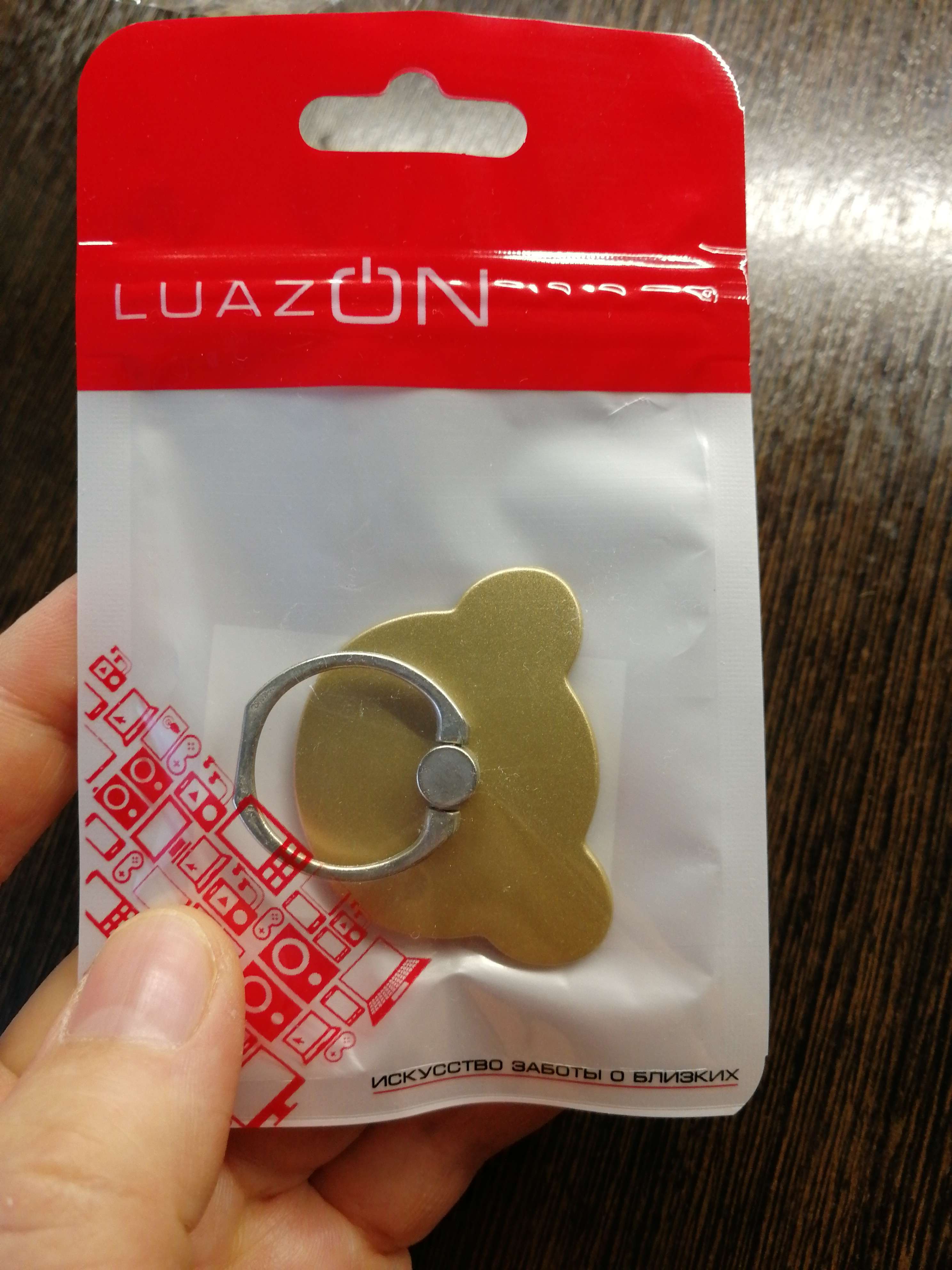Фотография покупателя товара Держатель-подставка с кольцом для телефона Luazon, в форме "Мишки", чёрный - Фото 10