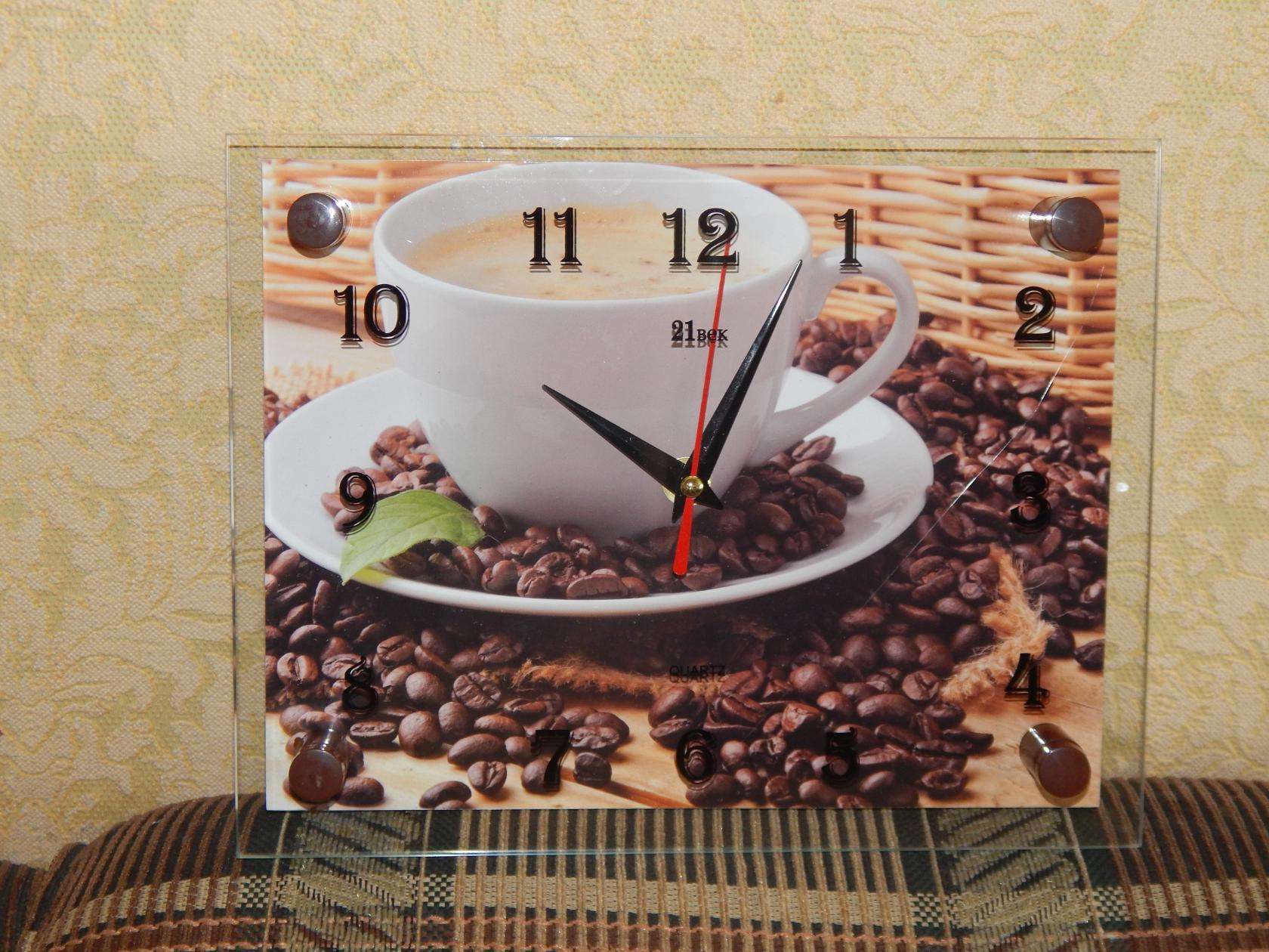 Фотография покупателя товара Часы настенные: Кухня, "Кофе", бесшумные, 20 х 26 см - Фото 2