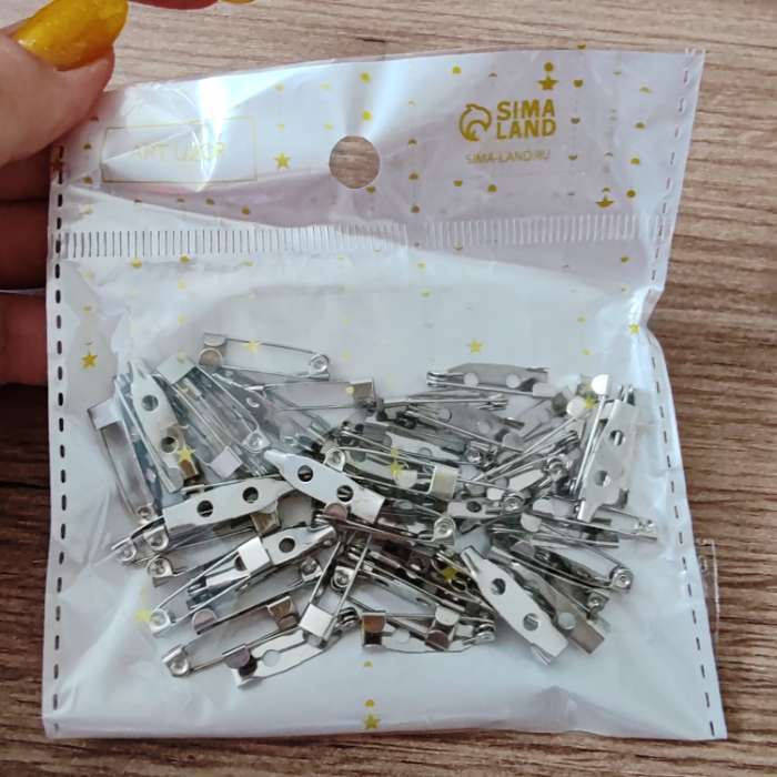 Фотография покупателя товара Основа для творчества «Значок с булавкой», фурнитура, набор 60 шт., под серебро, 0.5×2 см - Фото 4