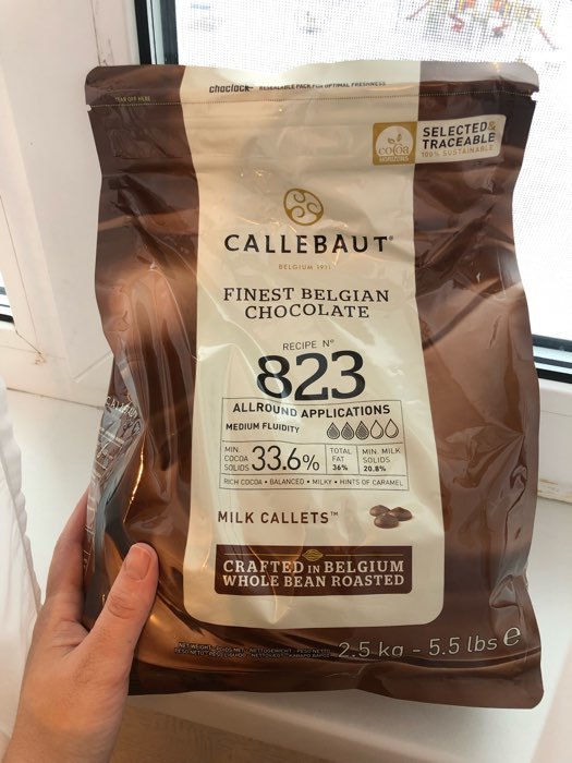 Фотография покупателя товара Шоколад кондитерский молочный 33,6% Callebaut №823, таблетированный, 2,5 кг