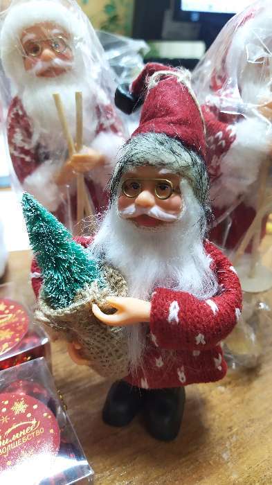 Фотография покупателя товара Дед Мороз "В красном с мешком" 14 см - Фото 1