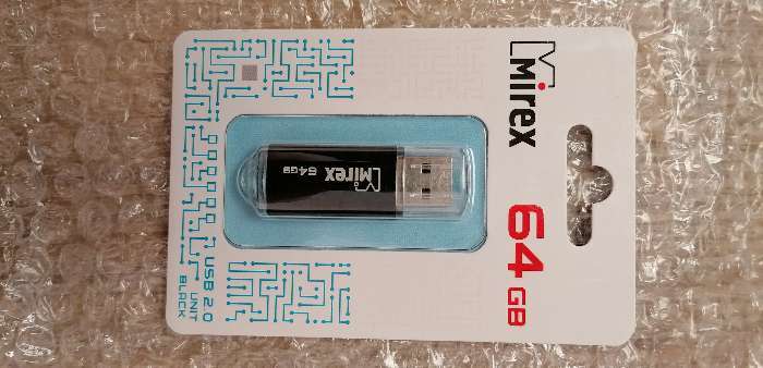 Фотография покупателя товара Флешка Mirex UNIT BLACK, 64 Гб, USB2.0, чт до 25 Мб/с, зап до 15 Мб/с, черная