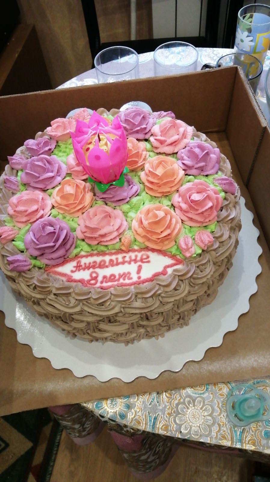 Фотография покупателя товара Свеча для торта музыкальная "Тюльпан", фиолетовая, 12×5 см - Фото 19