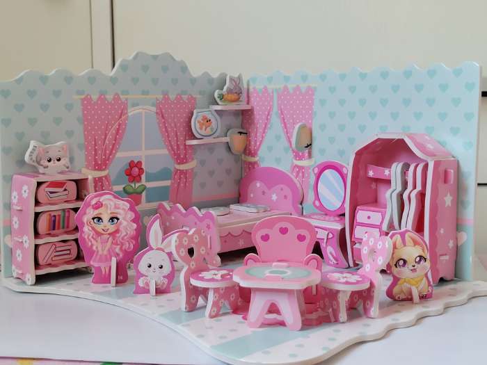 Фотография покупателя товара 3D Конструктор из пенокартона «Комната принцессы», 54 детали - Фото 4