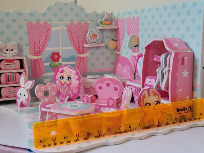 Фотография покупателя товара 3D Конструктор из пенокартона «Комната принцессы», 54 детали - Фото 7