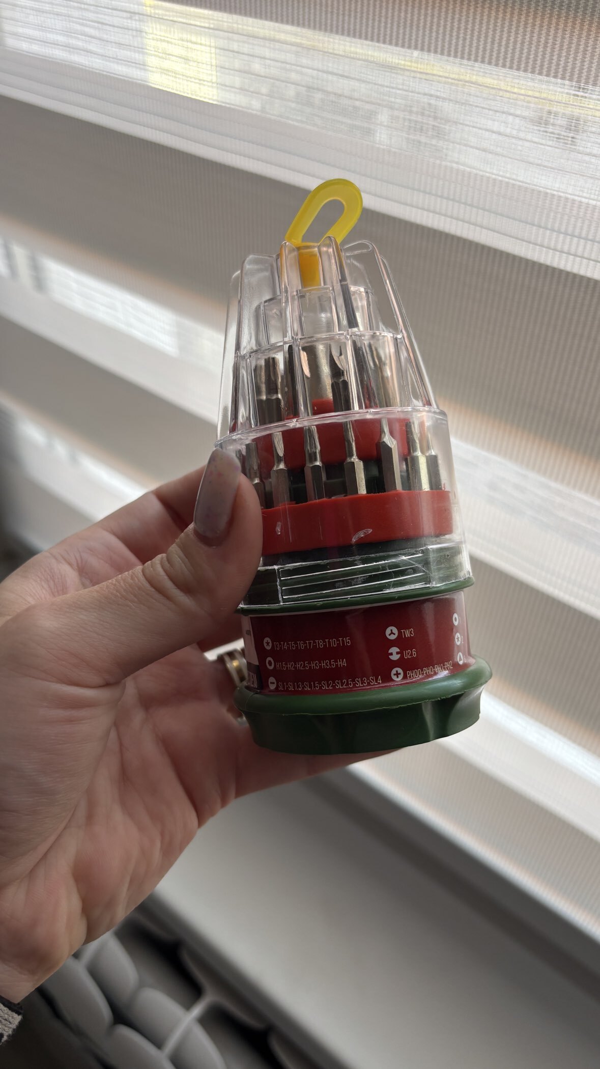 Фотография покупателя товара Набор для точных работ ЛОМ, держатель с битами, в кейсе, 31 предмет - Фото 1