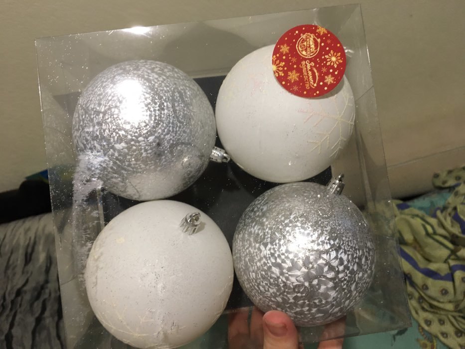 Фотография покупателя товара Ёлочные игрушки «Морозные узоры», шары новогодние, d=8 см, набор 6 шт., серебристо-белый - Фото 6