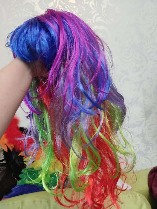 Фотография покупателя товара Карнавальный парик «Цветной», 120 г - Фото 1