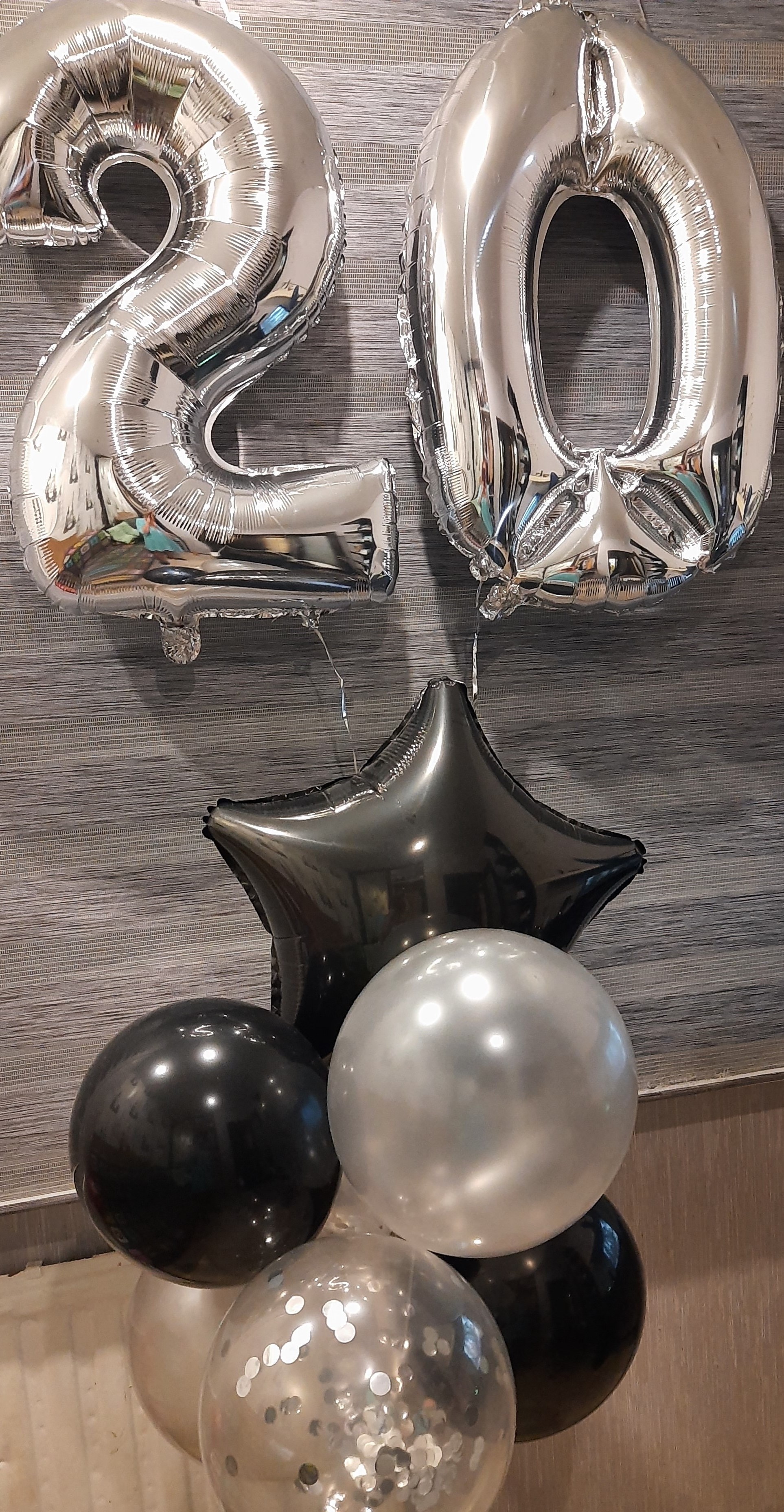Фотография покупателя товара Фонтан из шаров «20 лет», латекс, фольга, 11 шт. - Фото 1