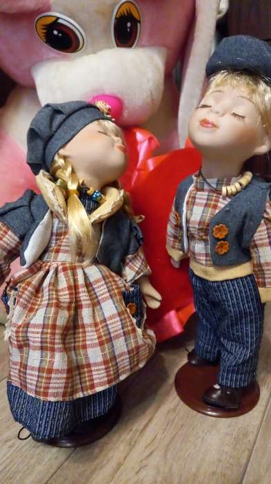 Фотография покупателя товара Кукла коллекционная парочка поцелуй набор 2 шт "Марина и Юра" 30 см - Фото 1