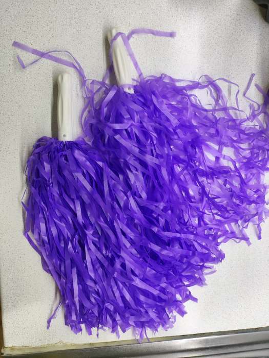 Фотография покупателя товара Помпоны для чирлидинга 2 шт., фиолетовые МИКС - Фото 1