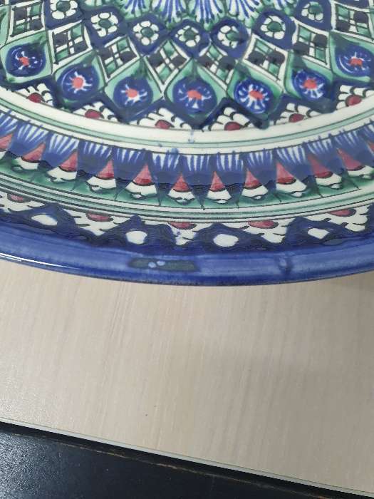 Фотография покупателя товара Ляган Риштанская Керамика "Узоры", 37 см, синий - Фото 2