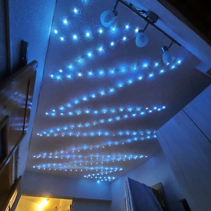 Фотография покупателя товара Гирлянда «Нить» 20 м роса, IP20, серебристая нить, 200 LED, свечение белое, 12 В - Фото 6