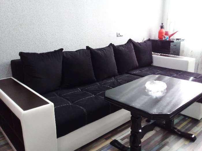 Фотография покупателя товара Угловой диван «Дубай», правый, механизм еврокнижка, рогожка / экокожа, цвет серый / белый - Фото 11