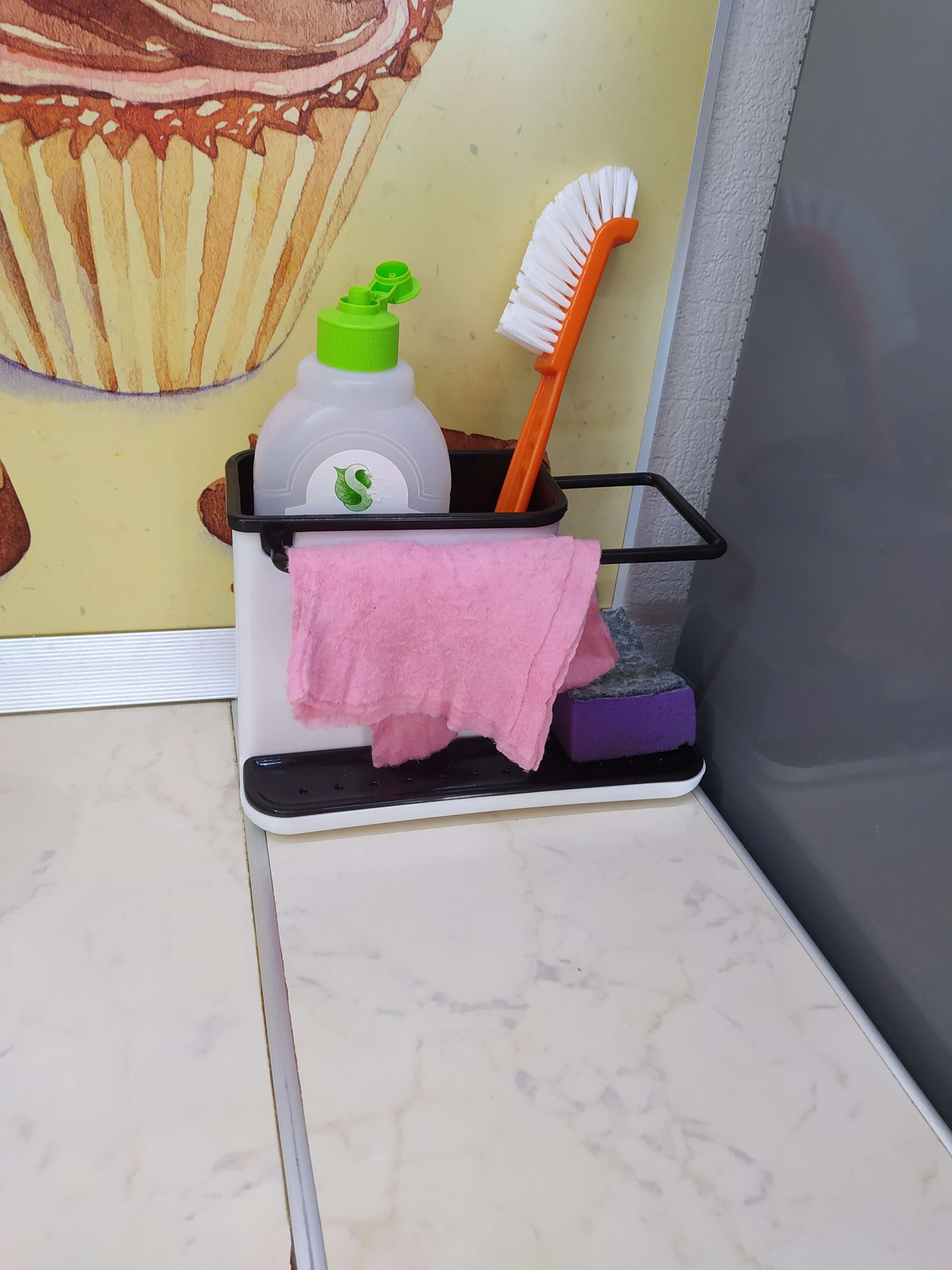 Фотография покупателя товара Подставка для ванных и кухонных принадлежностей, 21×11×12 см, цвет МИКС - Фото 1