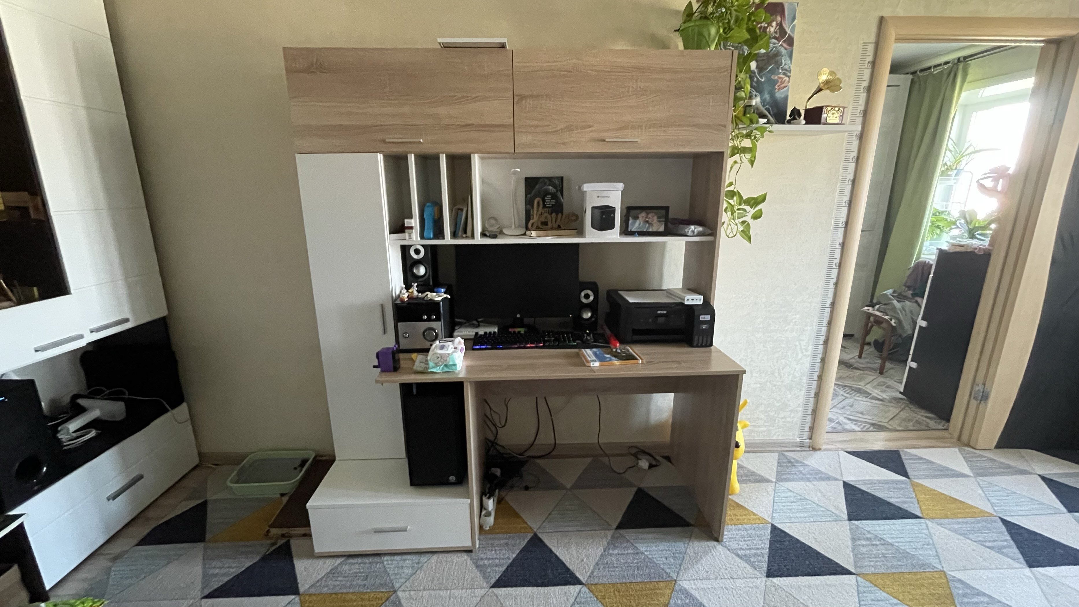 Фотография покупателя товара Компьютерный стол «СОКОЛ. КСТ-17», 1600×600×1850 мм, цвет дуб сонома / белый - Фото 1