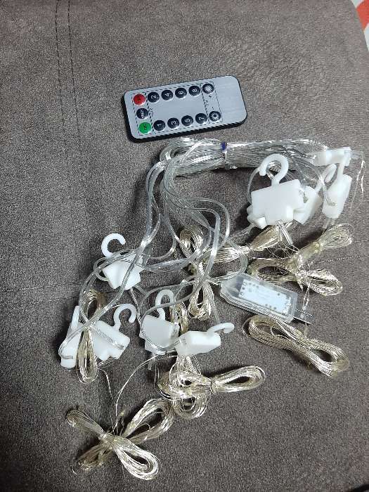Фотография покупателя товара Гирлянда «Занавес» 2.8 × 3 м роса на крючках, с пультом, IP20, серебристая нить, 300 LED, свечение белое, 8 режимов, USB - Фото 18