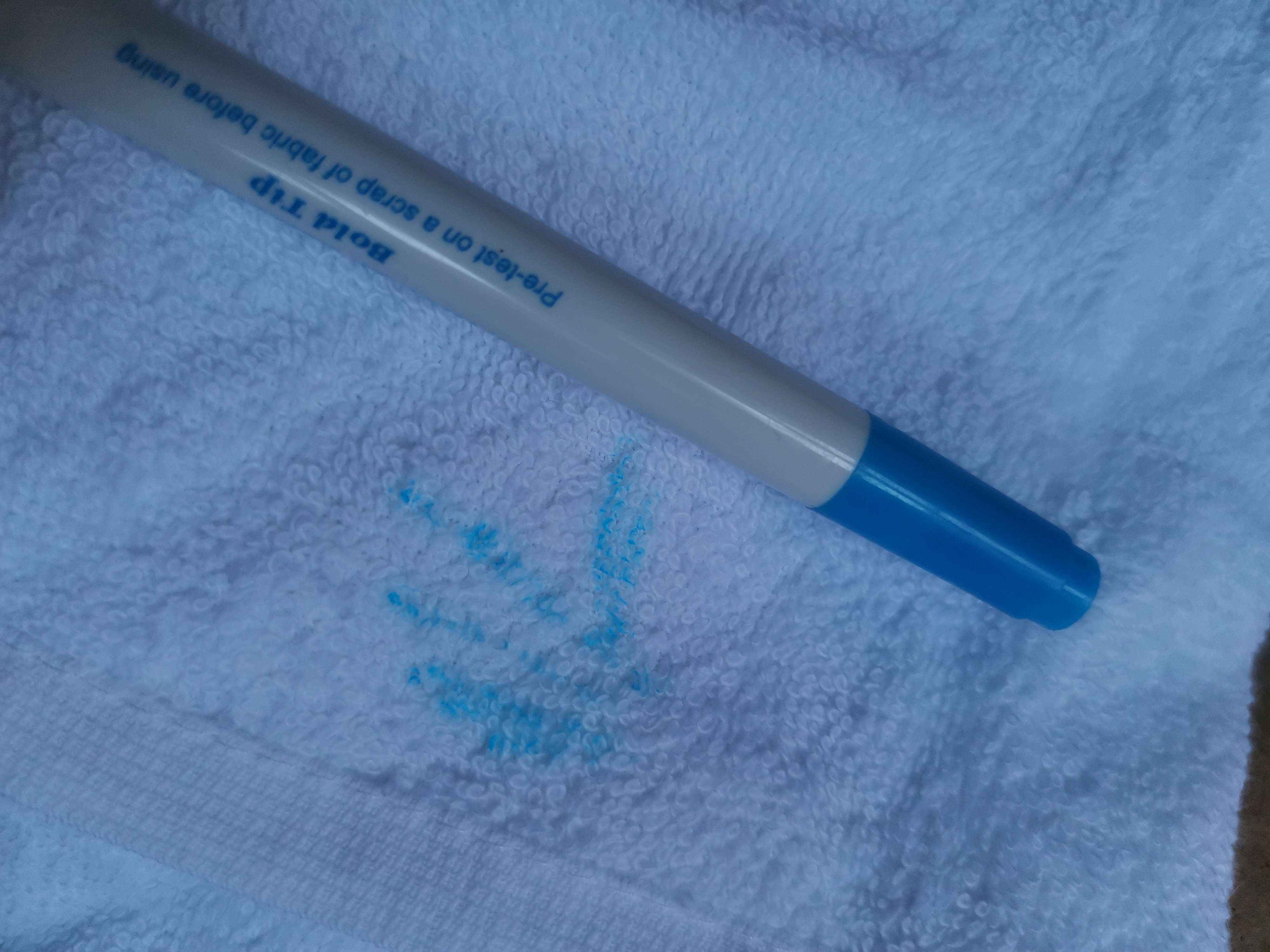 Фотография покупателя товара Маркер для ткани, водорастворимый, 14 см, цвет голубой - Фото 6