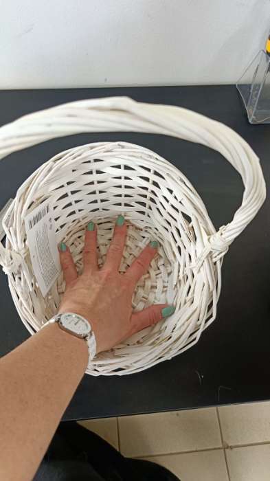 Фотография покупателя товара Корзина плетёная 25×25×5×13.5×30 см, ива, белая - Фото 2