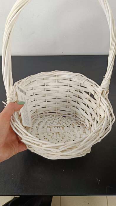 Фотография покупателя товара Корзина плетёная 25×25×5×13.5×30 см, ива, белая - Фото 3