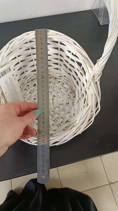 Фотография покупателя товара Корзина плетёная 25×25×5×13.5×30 см, ива, белая - Фото 4