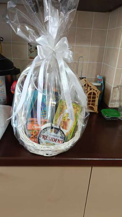 Фотография покупателя товара Корзина плетёная 25×25×5×13.5×30 см, ива, белая - Фото 6