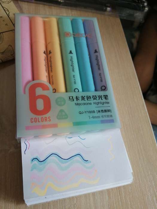 Фотография покупателя товара Набор маркеров текстовыделителей 6 штук, 6 цветов, пастель - Фото 1