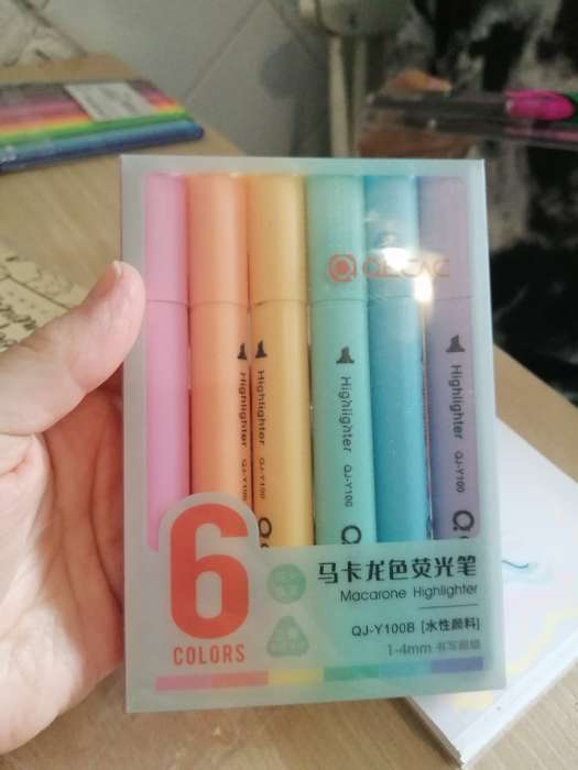 Фотография покупателя товара Набор маркеров текстовыделителей 6 штук, 6 цветов, пастель - Фото 2