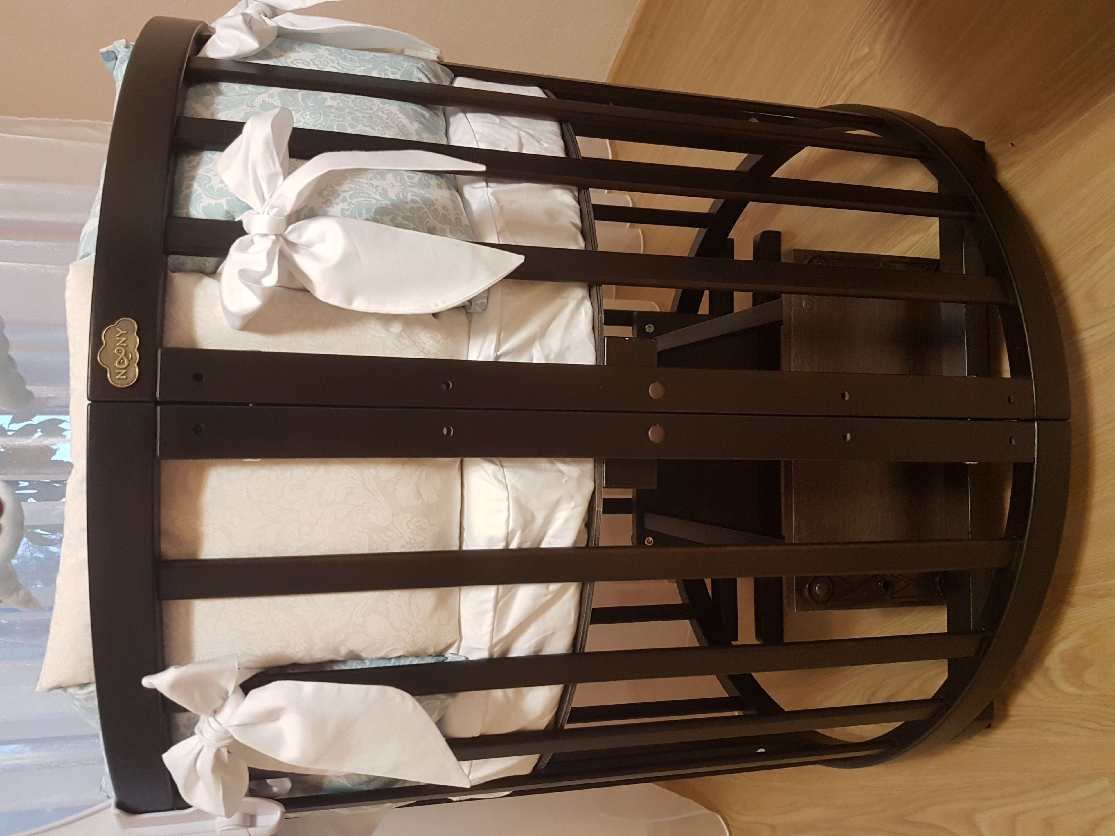 Фотография покупателя товара Детская кроватка-трансформер Noony Cozy 5 в 1, круглая/овальная, венге - Фото 2