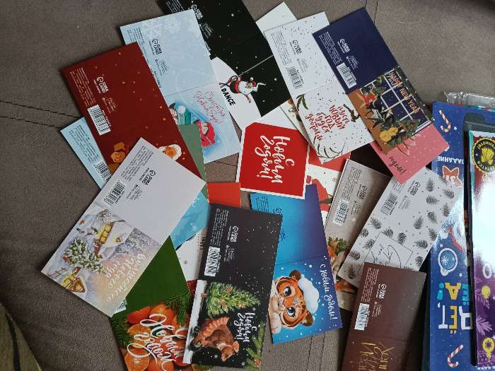 Фотография покупателя товара Набор открыток-мини "Новогодние-2", 20 штук, 7 х 7 см - Фото 2
