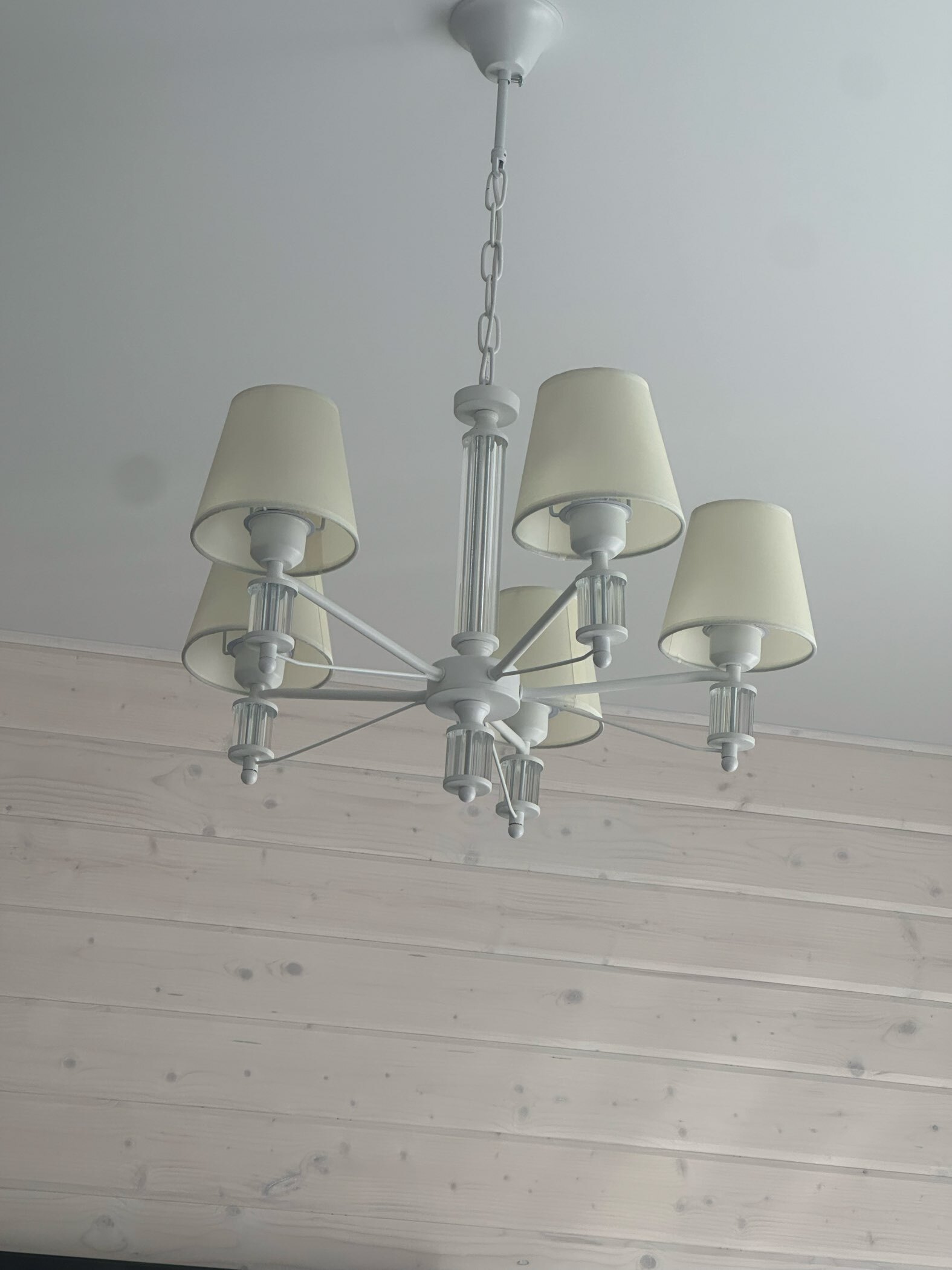 Фотография покупателя товара Люстра 1091/5WT 40 Вт Е27 белый 60×60×38-78 см BayerLux - Фото 2