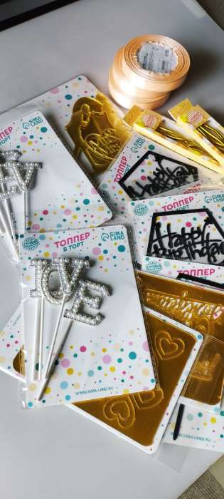 Фотография покупателя товара Топпер для торта LOVE, красный - Фото 1