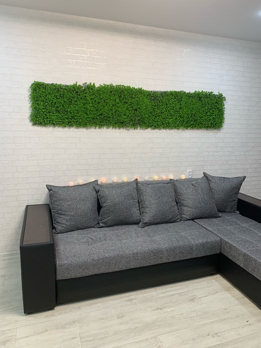 Фотография покупателя товара Угловой диван «Дубай», еврокнижка, правый угол, цвет серая рогожка / чёрная экокожа - Фото 10