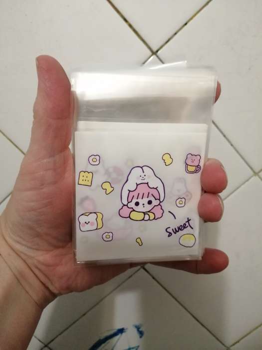 Фотография покупателя товара Пакет БОПП с липкой лентой, «Корейский стиль», 7×7+3 см МИКС - Фото 1