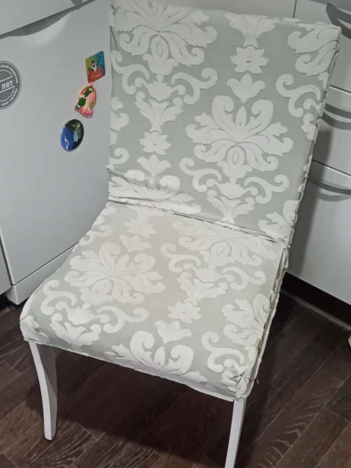 Фотография покупателя товара Чехол на стул трикотаж жаккард, цвет серебро, 100% полиэстер - Фото 2