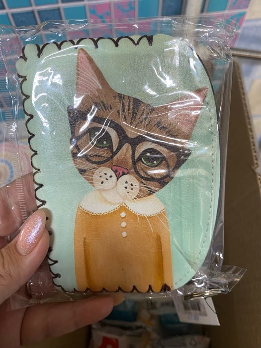 Фотография покупателя товара Монетница-брелок, отдел на молнии, цвет зелёный, «Кот в очках» - Фото 1