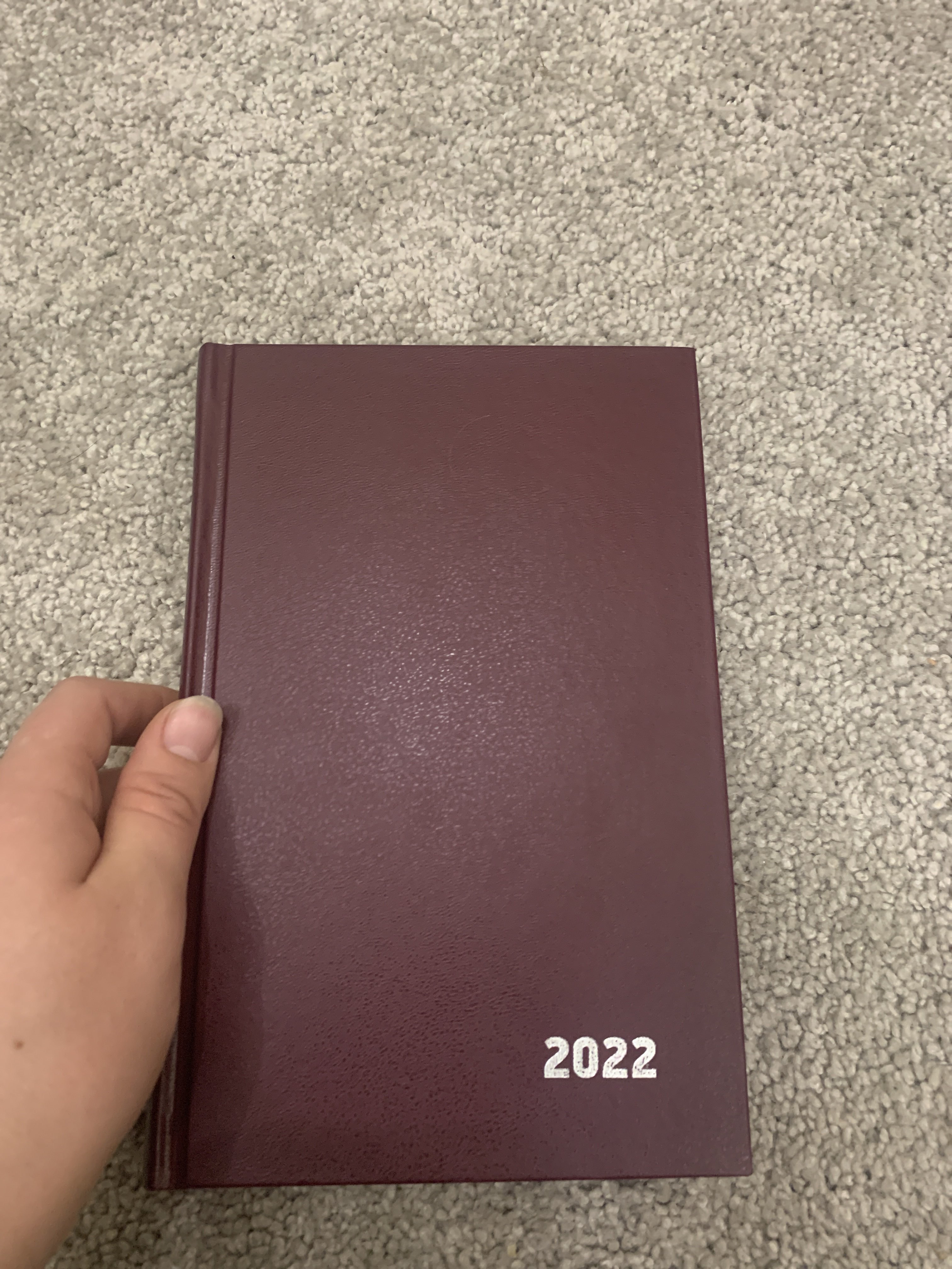 Фотография покупателя товара Ежедневник датированный 2022 г, А5, 168 листов, обложка бумвинил, бордовый - Фото 1